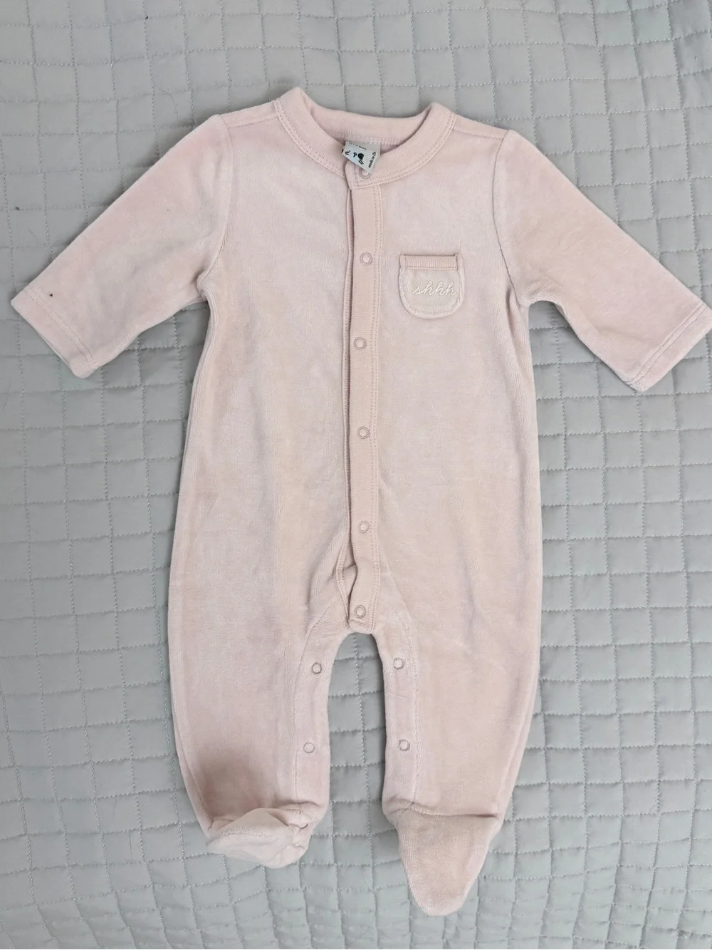 Old Navy Pink & Navy Striped Baby Footed One-Piece Set